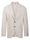 Santaniello Tailored Blazer With Notch Lapel In Neutrals