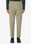 Santaniello Linen-blend Chino Pants In Green