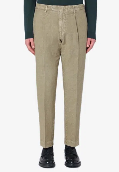 SANTANIELLO LINEN-BLEND CHINO PANTS
