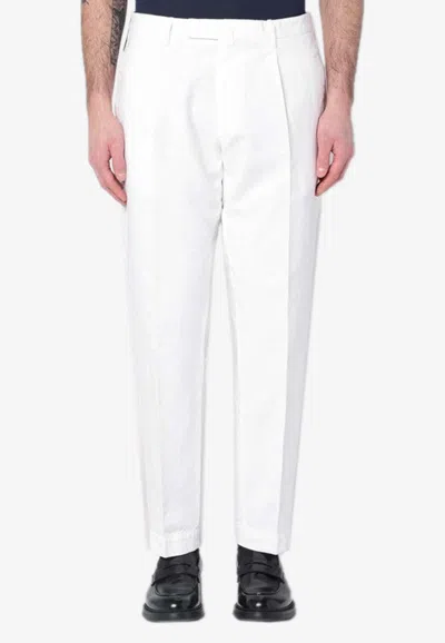 Santaniello Linen-blend Chino Pants In White