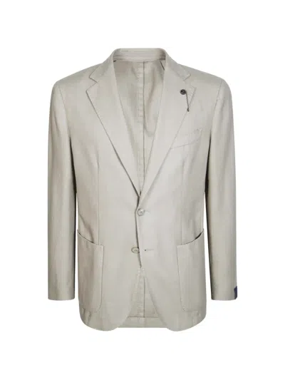 Santaniello Logo-plaque Single-breasted Blazer In Gray