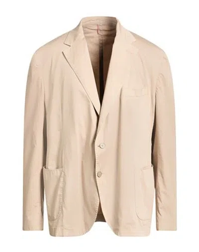 Santaniello Man Blazer Beige Size 52 Cotton, Elastane In Neutral