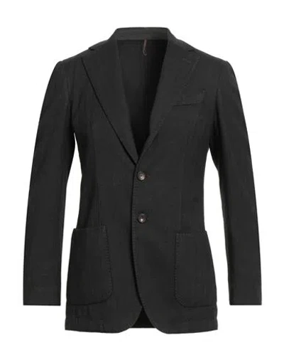 Santaniello Man Blazer Black Size 36 Cotton