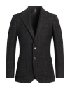 Santaniello Man Blazer Black Size 42 Wool, Cotton, Polyamide, Linen In Black