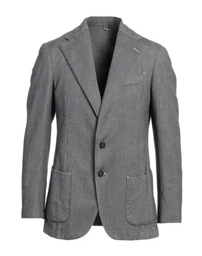 Santaniello Man Blazer Black Size 42 Cotton