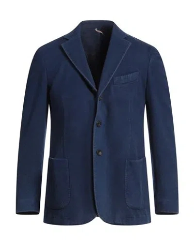 Santaniello Man Blazer Blue Size 42 Wool In Blue