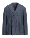 Santaniello Man Blazer Blue Size 44 Wool, Cotton, Polyamide, Polyester
