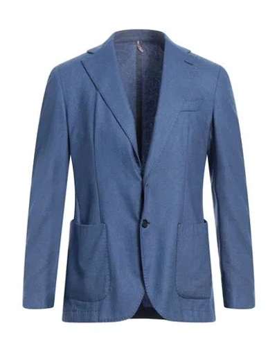 Santaniello Man Blazer Blue Size 40 Wool, Polyester