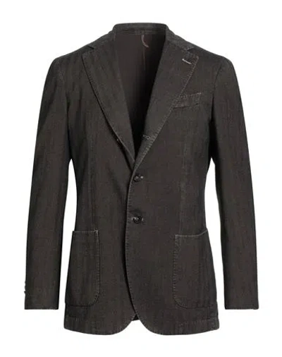 Santaniello Man Blazer Brown Size 40 Cotton