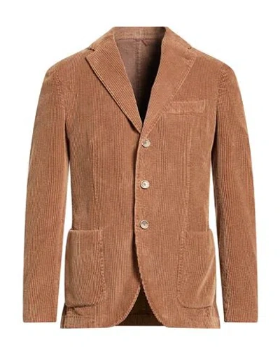 Santaniello Man Blazer Brown Size 40 Cotton