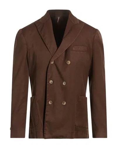 Santaniello Man Blazer Brown Size 40 Wool