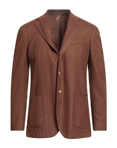 Santaniello Man Blazer Brown Size 40 Wool, Polyester