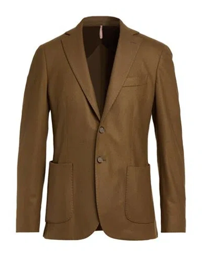 Santaniello Man Blazer Brown Size 42 Wool, Polyamide, Cashmere, Elastane