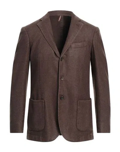 Santaniello Man Blazer Brown Size 40 Wool, Polyester