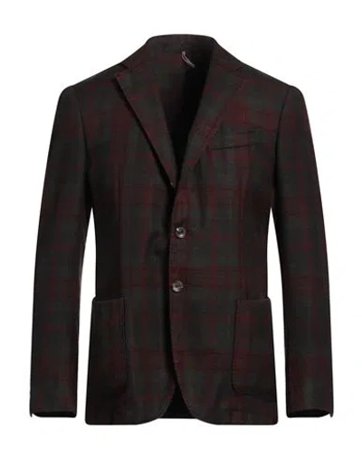 Santaniello Man Blazer Burgundy Size 42 Wool In Red