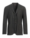 Santaniello Man Blazer Charcoal Size 44 Wool, Polyester In Grey
