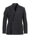 Santaniello Man Blazer Charcoal Size 44 Cotton, Linen In Grey