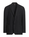 Santaniello Man Blazer Charcoal Size 46 Wool, Polyamide, Viscose, Silk In Grey