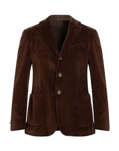 Santaniello Man Blazer Cocoa Size 38 Cotton In Red