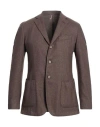 Santaniello Man Blazer Brown Size 40 Wool, Polyester In Brown