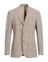 Santaniello Man Blazer Dark Brown Size 42 Wool, Polyester, Elastane In Brown