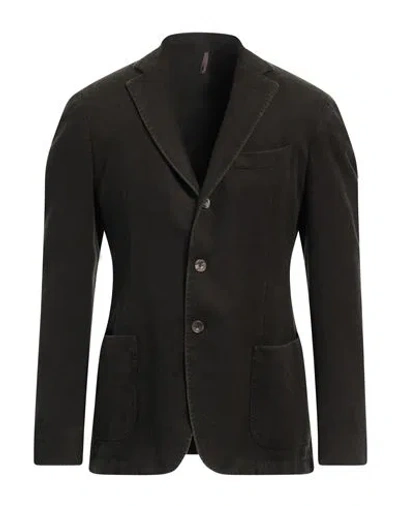 Santaniello Man Blazer Dark Green Size 42 Wool In Green