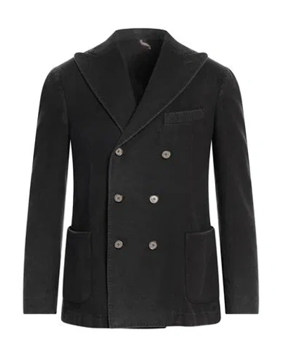 Santaniello Man Blazer Dark Green Size 38 Wool