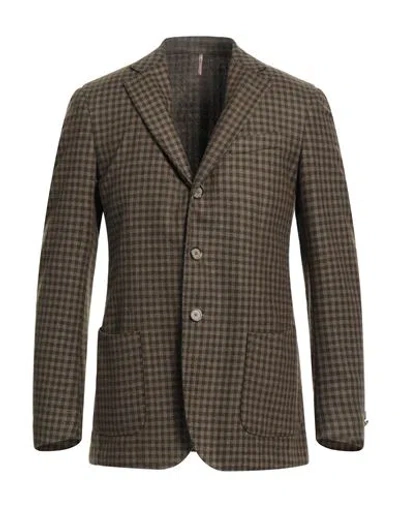 Santaniello Man Blazer Green Size 42 Wool, Polyamide, Polyester