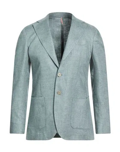 Santaniello Man Blazer Grey Size 36 Linen In Green