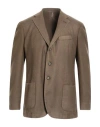 Santaniello Man Blazer Khaki Size 44 Wool, Polyester In Neutral