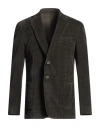 Santaniello Man Blazer Khaki Size 48 Cotton, Elastane In Beige