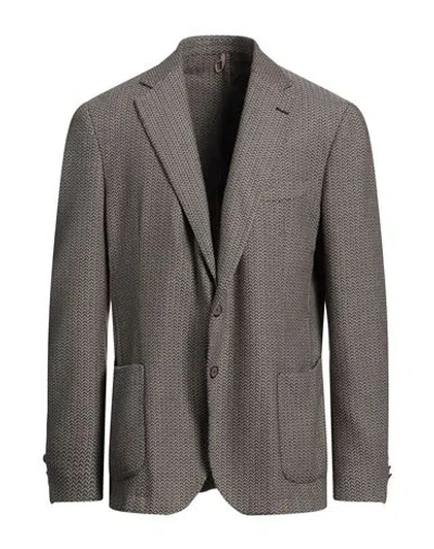 Santaniello Man Blazer Khaki Size 46 Wool, Cotton, Polyamide, Polyester In Beige
