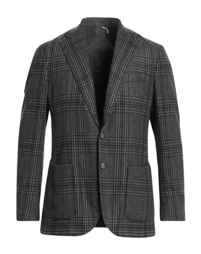 Santaniello Man Blazer Lead Size 40 Wool, Cashmere, Polyester, Polyamide In Grey
