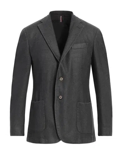 Santaniello Man Blazer Lead Size 42 Wool, Polyester In Gray