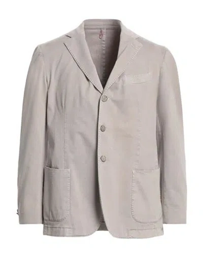 Santaniello Man Blazer Light Grey Size 46 Cotton, Elastane In Gray