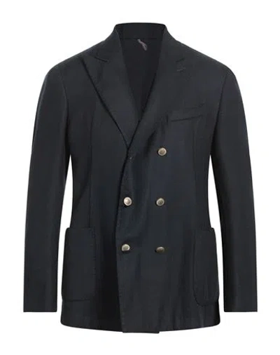 Santaniello Man Blazer Midnight Blue Size 38 Wool