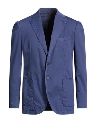 Santaniello Man Blazer Midnight Blue Size 40 Cotton, Elastane