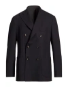 Santaniello Man Blazer Midnight Blue Size 40 Polyester, Wool, Elastane In Blue