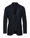 Santaniello Man Blazer Midnight Blue Size 40 Wool, Polyester In Blue
