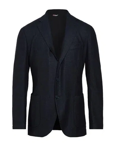 Santaniello Man Blazer Midnight Blue Size 40 Wool, Polyester
