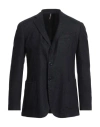 Santaniello Man Blazer Midnight Blue Size 38 Wool, Polyester In Blue