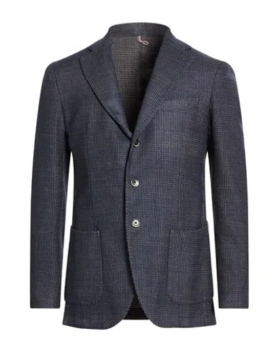 Santaniello Man Blazer Midnight Blue Size 42 Wool, Cotton