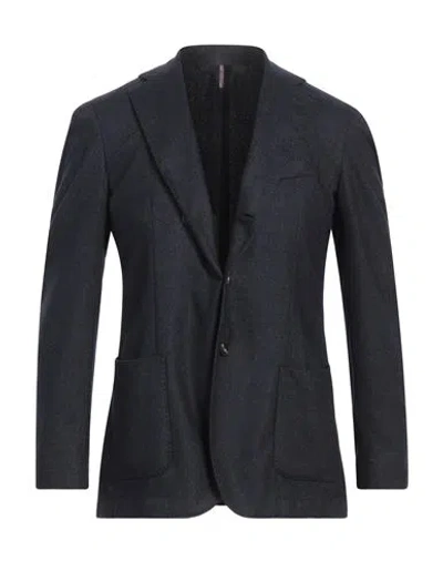 Santaniello Man Suit Jacket Navy Blue Size 42 Wool, Polyester