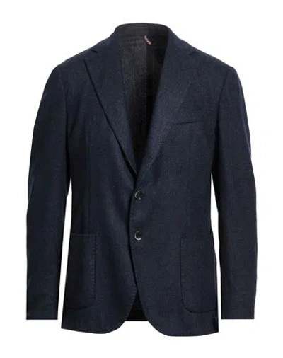 Santaniello Man Blazer Midnight Blue Size 44 Wool, Polyester