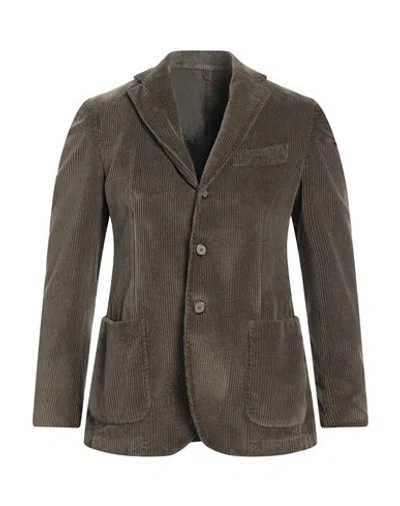 Santaniello Man Blazer Military Green Size 36 Cotton In Green