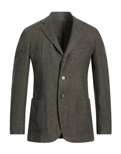 Santaniello Man Blazer Military Green Size 36 Wool, Polyester