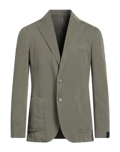 Santaniello Man Blazer Military Green Size 40 Cotton, Hemp