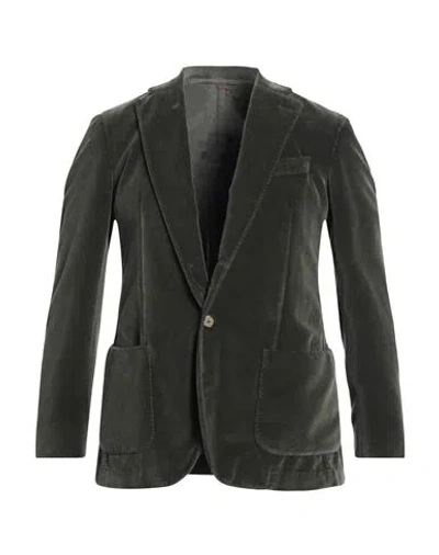 Santaniello Man Blazer Military Green Size 44 Cotton