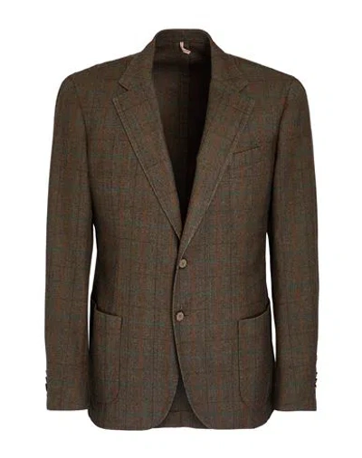 Santaniello Man Blazer Military Green Size 44 Wool