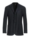Santaniello Man Blazer Navy Size 44 Wool, Polyester In Navy Blue